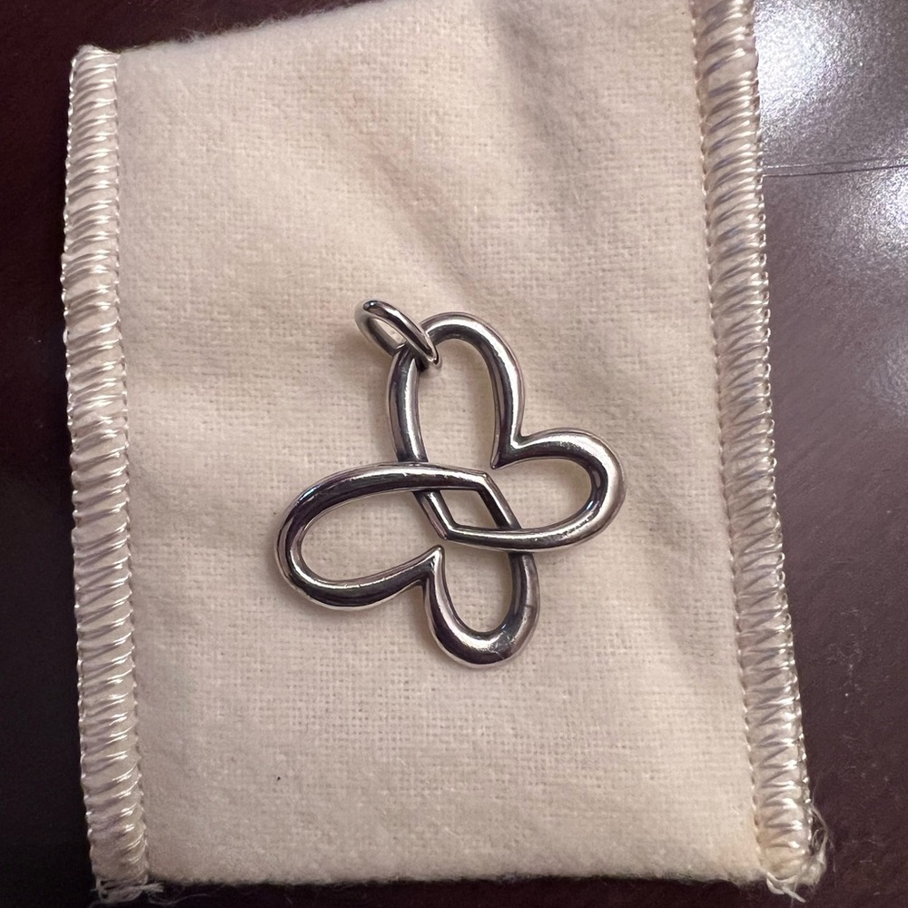 Retired James Avery Linked Heart Butterly Pendant